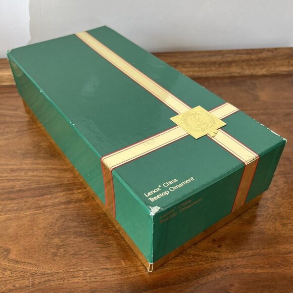 Lenox China Treetop Ornament Vintage 1980s Christmas Tree Topper Gold & White 8" - Picture 11 of 13